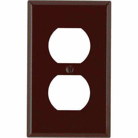 LEVITON 1-Gang Smooth Plastic Outlet Wall Plate, Brown 001-85003